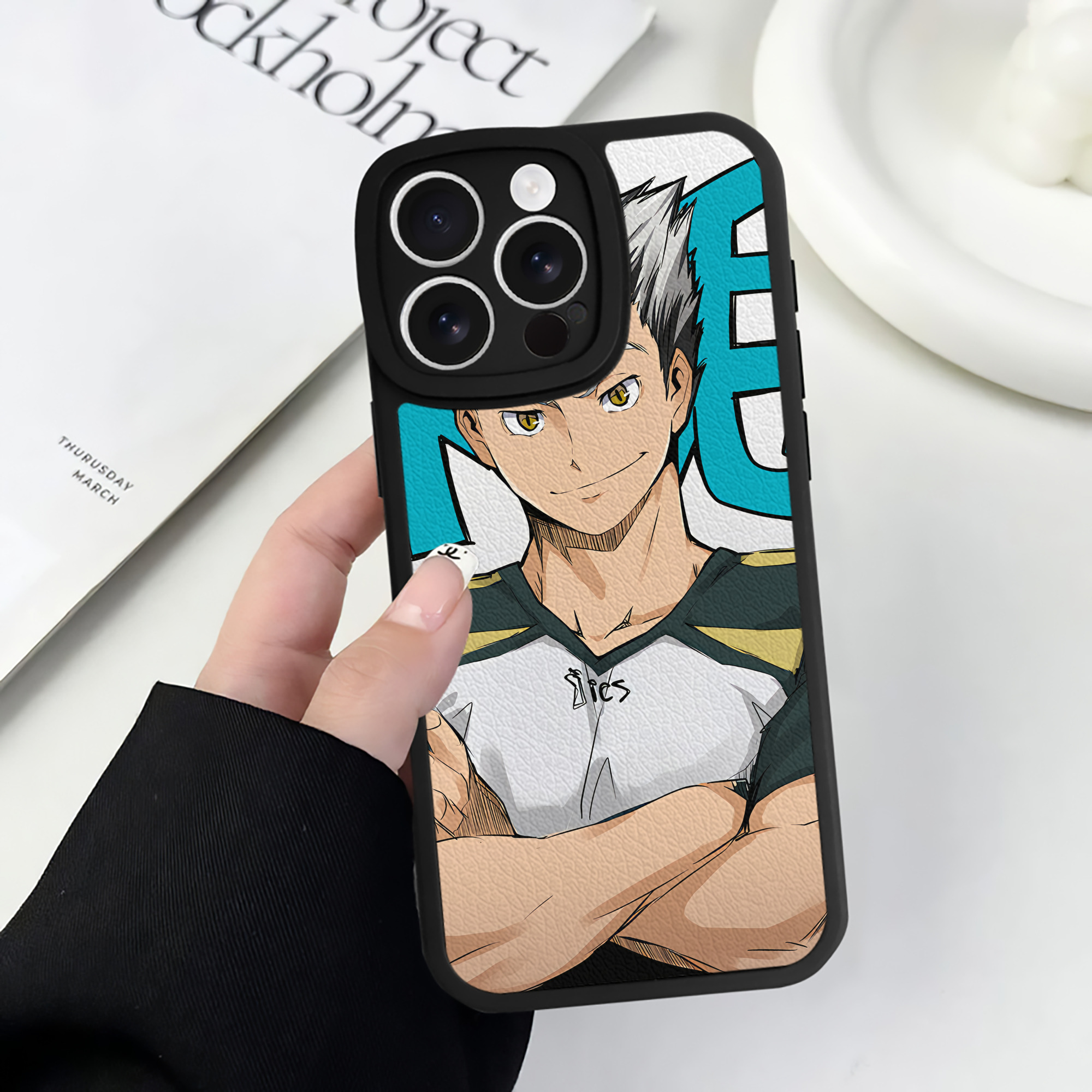（画像用） ハイキュー!! Haikyu!! 【iPhone 16シリーズ対応】シリコンスマホケース（レザー調） 材質：シリコン